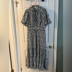 Max Studio Floral Short Sleeve Tiered Maxi Dress, size XL, NWOT
